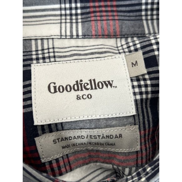 Goodfellow & Co Men’s Medium Red Black‎ Plaid Tartan Flannel Shirt - Picture 4 of 8